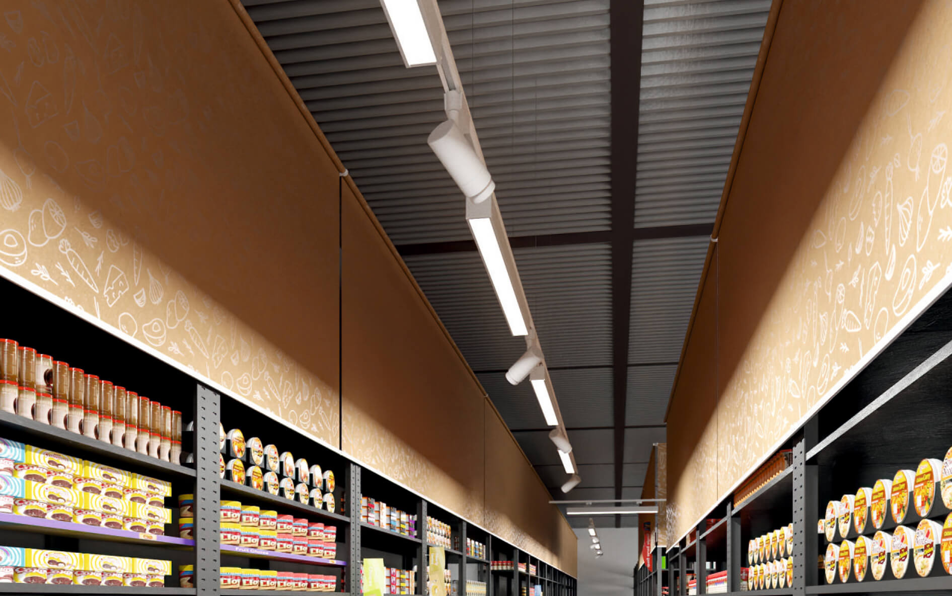 Трековые линейные светильники - Пример монтажа на шинопровод серия Trade Linear